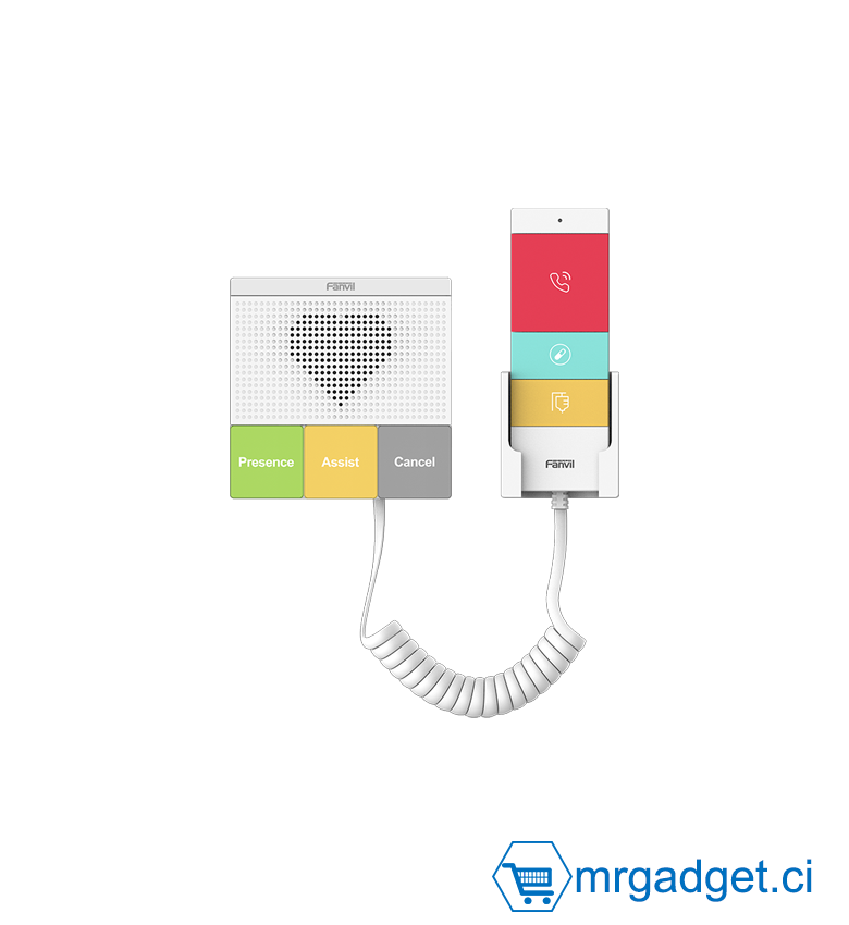 Interphone Médical SIP Fanvil Y501W-Y Wi-Fi Dual Band - Appel d'Urgence Senior & Santé - Son HD & 2 Lignes SIP - Protection IP54 Eau/Poussière - Touches DSS Détachables - Idéal Maison de Retraite, EHPAD et Soins à Domicile - Installation Murale