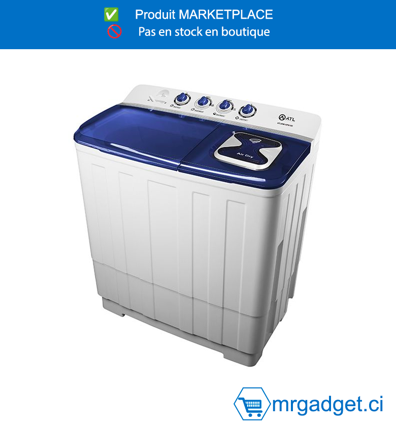 ATL Machine A Laver - 18Kg - Semi-Auto - Twintube - Blanc-Bleu - 220-240V - ATLWM-XPB180