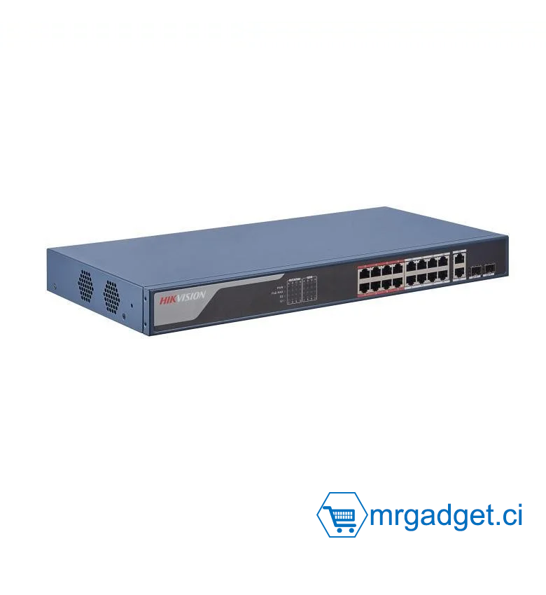 Hikvision  DS-3E1318P-EI/M(O-STD) Switch 16 Ports POE - Smart Managed(Gestion intelligente) - 2 Ports Gigabit - PoE longue portée : 300m