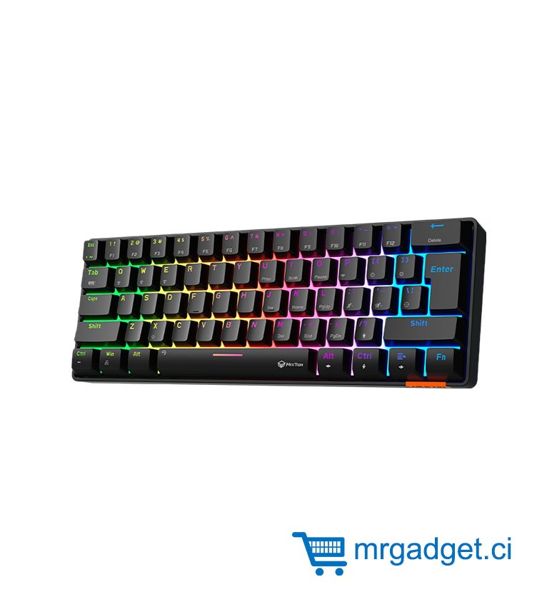 Meetion HESTIA MK005BT - Clavier Gaming  mécanique Bluetooth et  filaire Switch Bleu