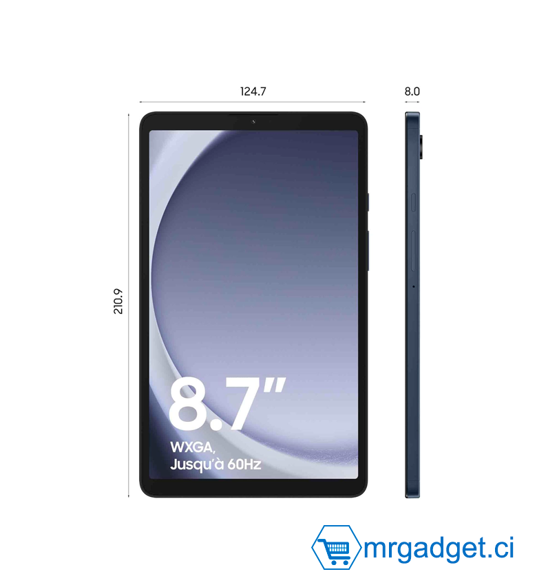 Samsung Galaxy Tab A9 Tablette Android, 64 Go de Stockage, Grand écran de 8.7", Wifi, Son riche, Bleu marine (NAVY)