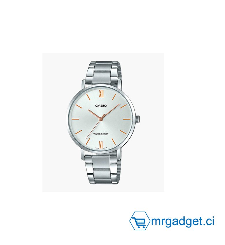 Casio Montre à quartz pour femme, affichage analogique et bracelet en acier inoxydable LTP-VT01D-7BUDF