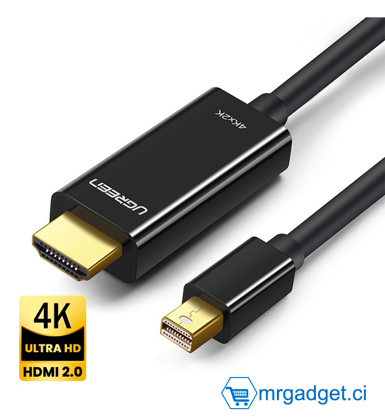 Câble Mini Display ( Thunderbolt 2 ) Mâle vers HDMI 4K   300cm UGREEN MD101 10455 #10100