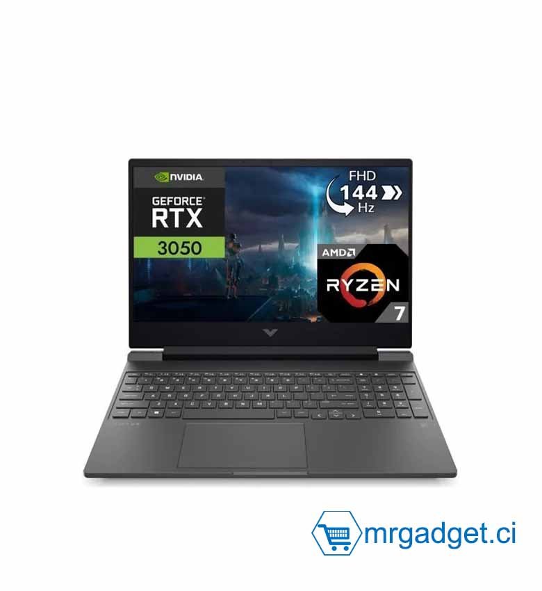 HP Victus Gaming AMD Ryzen™ 7 5800H Ordinateur portable - 15.6" 144Hz - 16 Go RAM_ 512 Go SSD - Graphique Nvidia GeForce RTX 3050 4GB