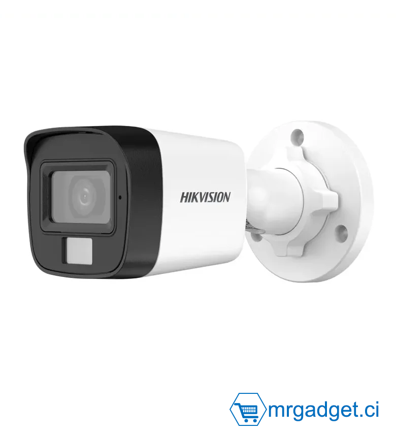 Hikvision DS-2CE16DF0TLPFS/ ECO (3.6mm)(Africa) - Caméra Analogique Bullet Audio ColorVu - 2MP Smart -Résistant à l'eau et à la poussière (IP67