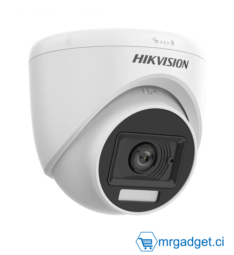 Hikvision DS-2CE76DF0T-LPFS/ ECO(2.8mm)(Africa) - Caméra Analogique Dome (Tourelle) Audio ColorVu - 2MP Smart