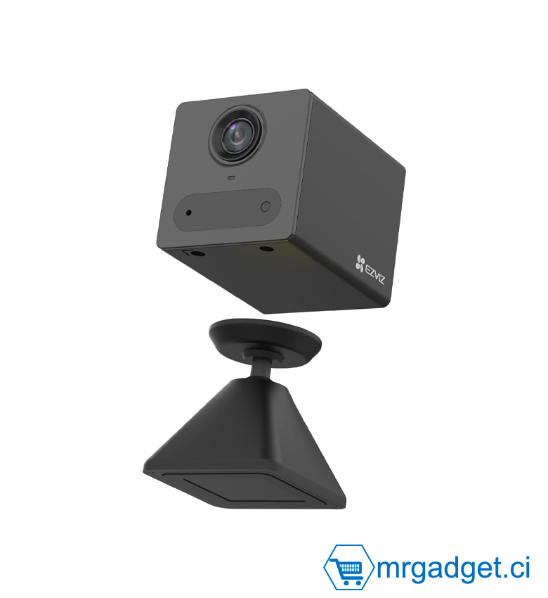 EZVIZ CB2 1080P Caméra Surveillance WiFi Interieur sans Fil sur Batterie 2000mAh, Caméra Bébé WiFi 2.4Ghz, Détection de Personne, 5m Vision Nocturne, Audio Bidirectionnel, Type C, Magnetic Mount Blanc