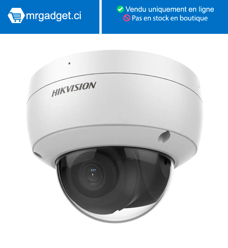 Hikvision DS-2CD2163G2-IU(2.8mm)(O-STD) -Camera IP - Dome 6MP ColorVu Audio - Acusense Résistant à l'eau et à la poussière (IP67) et anti-vandalisme (IK10)