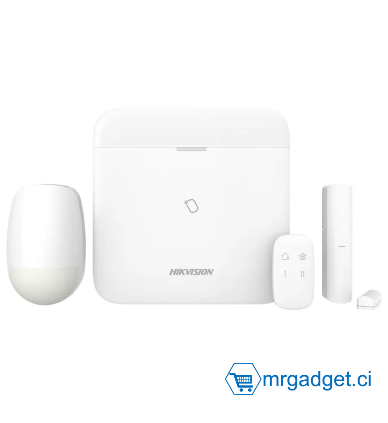 Hikvision DS-PWA96-Kit-WE(O-STD) - Kit de Ax Pro (comprend 2 capteurs + 1 telecommande ) - Système d'alarme sans fil - Gère jusqu'au 96 Zones ou Equipements (Detecteur, Capteur…) Connectivité : TCP/IP, Wi-Fi et 3/4G (Puce) - Fréquence : 868MHz