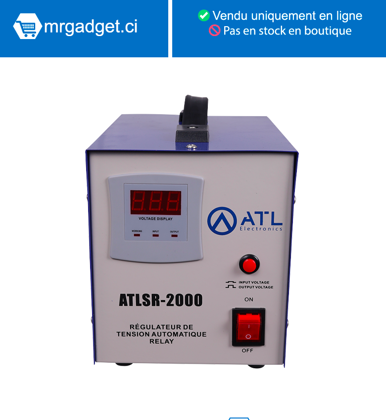 Stabilisateur ATL 2000 Va - Affichage Numérique – Relay - ATLSR-2000