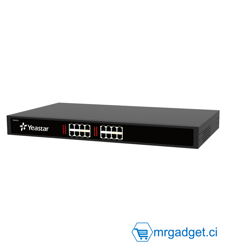 Yeastar TA1610 - Passerelle Analogique VoIP - 16 Ports FXO - 16 Ports FXO - Passerelle analogique VoIP, 16 ports FXO, 1 port 10/100.