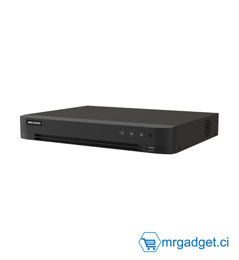 Hikvision iDS-7204HTHI-M1/XT - DVR Hybride AcuSense Turbo HD 4 Canaux - Enregistrement 4K (8MP) et IP - IA Détection Humains/Véhicules - Sortie HDMI 4K - 1 Baie Disque Dur SATA (Max 10To) - Idéal pour Vidéosurveillance Évolutive