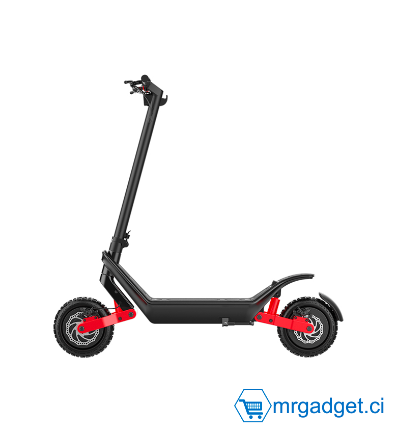 Scooter HX X10  - Trottinette électrique  – Scooter électrique tout-terrain à double moteur 2400W 11 pouces avec Suspension, Scooters électriques - Noir