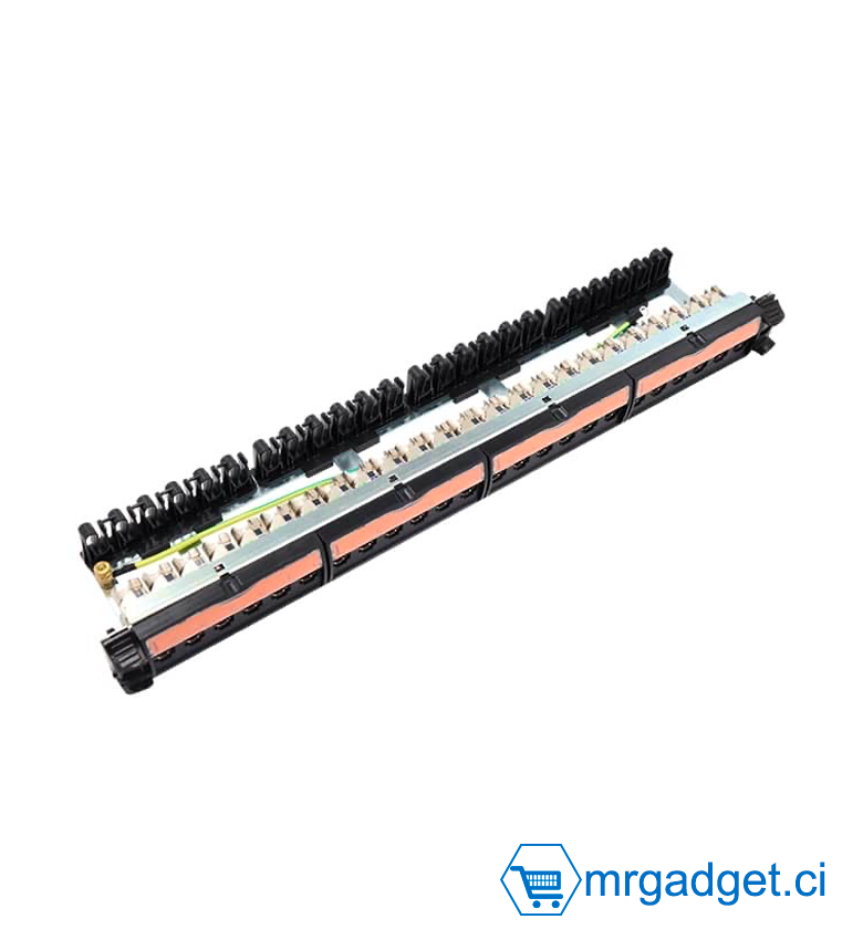 PANNEAU DE BRASSAGE 24 PORTS RJ45  blindé CAT6A FTP - 19"  Marque : BOFFAC