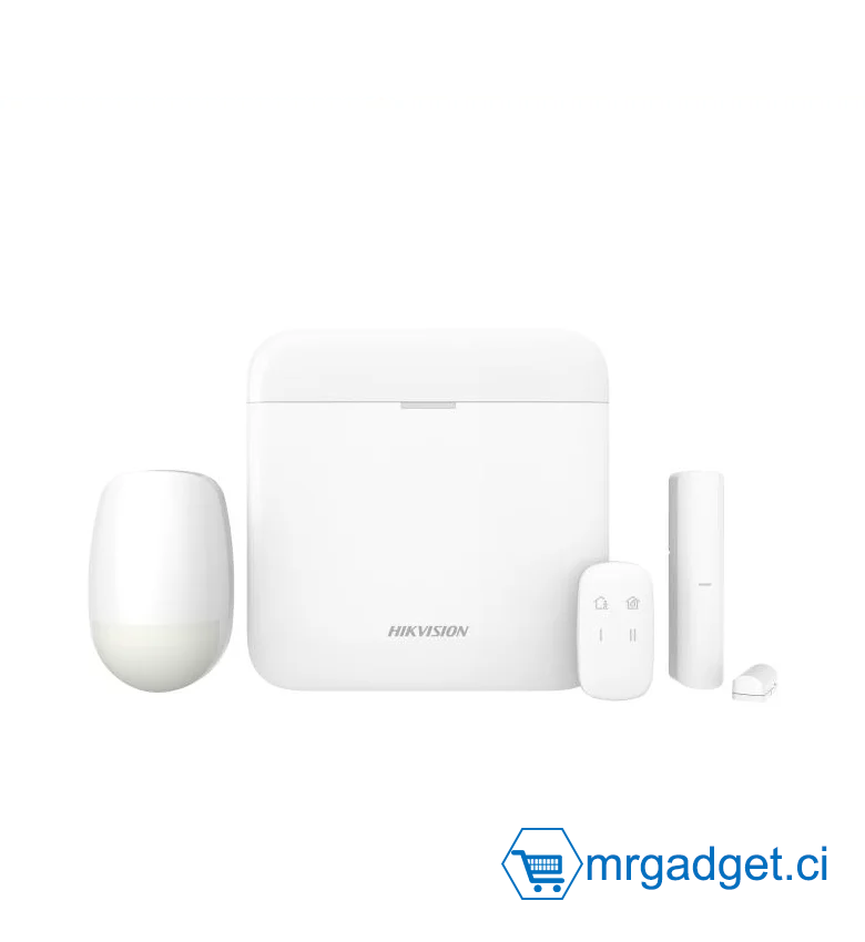Hikvision DS-PWA64-Kit-WB - Kit de Ax Pro (comprend 2 capteurs + 1 telecommande ) - Système d'alarme sans fil - Gère jusqu'au 64 Zones ou Equipements  (Detecteur, Capteur…)  Connectivité :TCP/IP, Wi-Fi et GPRS (Puce) -  Fréquence : 433MHz