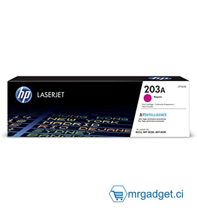 HP 203A CF543A Toner Magenta Authentique pour HP Color LaserJet Pro M254 / M280 / M281