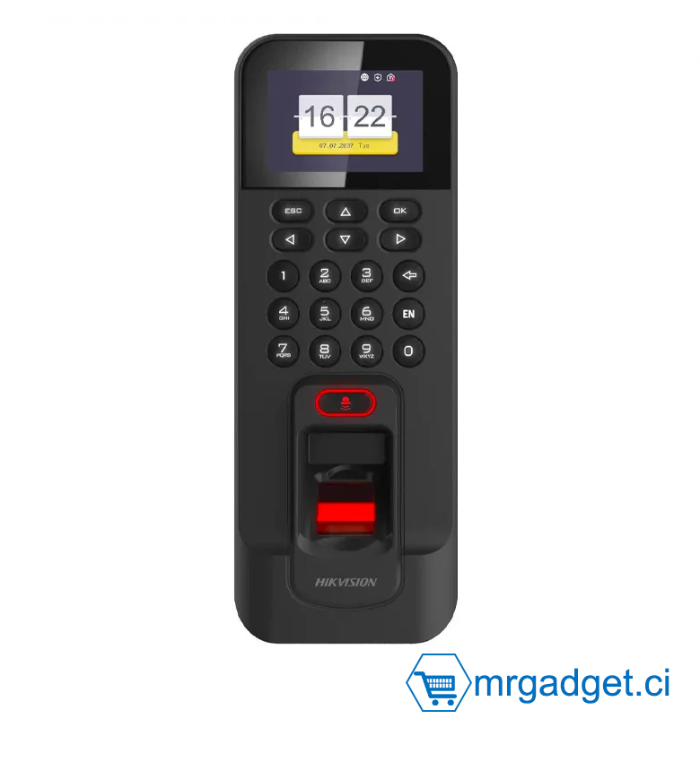 Hikvision DS-K1T804AMF(O-STD) - Pointeuse - Contrôle accès - Authentification par Empreinte, code, carte RFID/MiFare