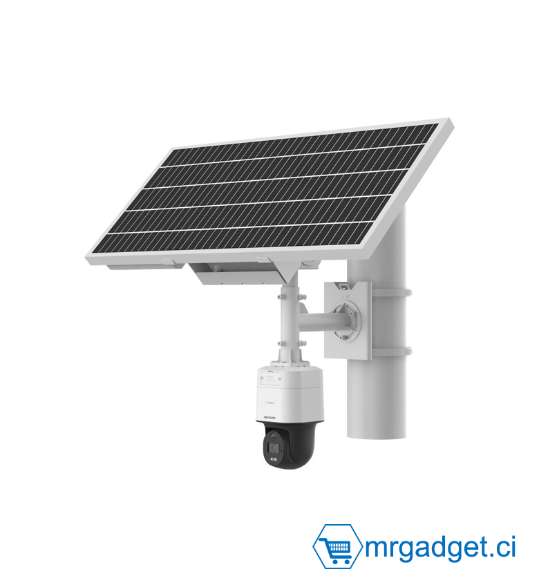 Hikvision DS-2XS3Q47G1-LDH 4MP - Caméra Solaire 4G - ColorVu - Motorisée Pan/Tilt - Vision Nocturne Couleur 24/7 - Panneau Solaire & Batterie Intégrés - Audio Bidirectionnel - Détection IA - Étanche IP66 - Vidéosurveillance Site Isolé & Chantier