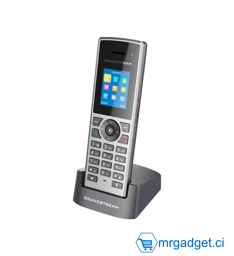 Grandstream DP722 Téléphone sans fil DECT VoIP pour base DECT DP750 et DP752, audio HD, prise jack