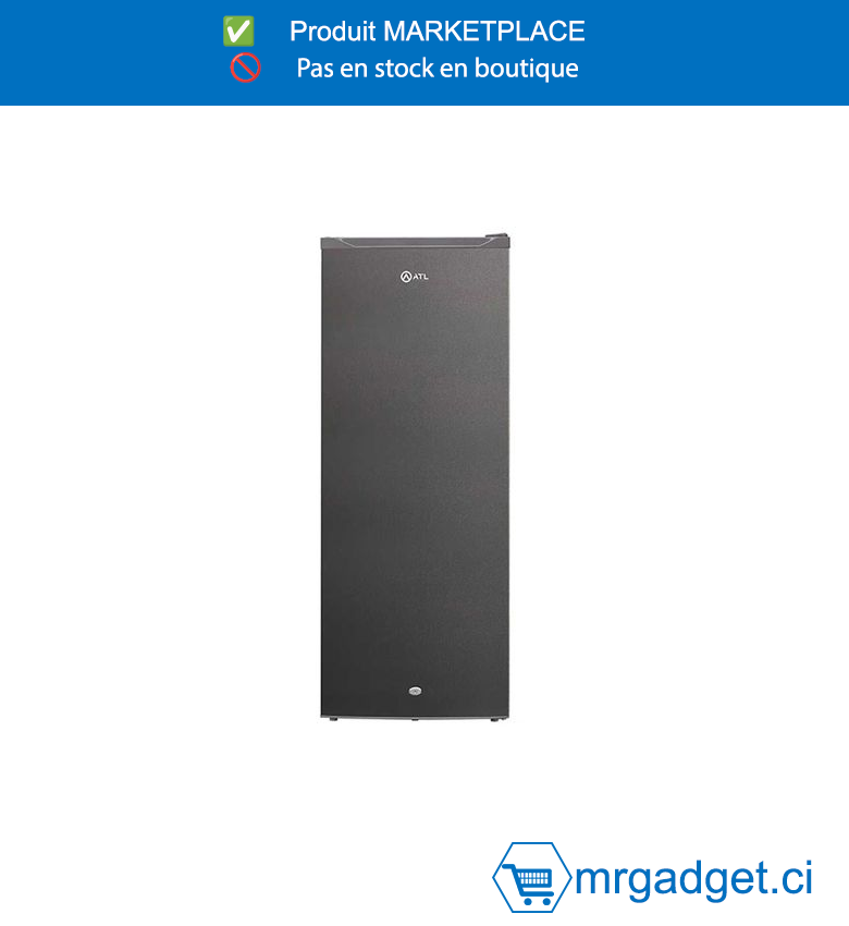 Congélateur Vertical ATL 165 Litres Silver - 6 Tiroirs avec Serrure - Armoire 1 Porte - ATL-1F250