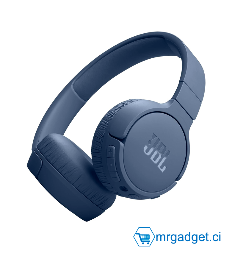 JBL Tune 670NC Casque supra-auriculaire sans fil, Bluetooth 5.3, autonomie jusqu'à 70 h, Réduction de Bruit Adaptative, bleu