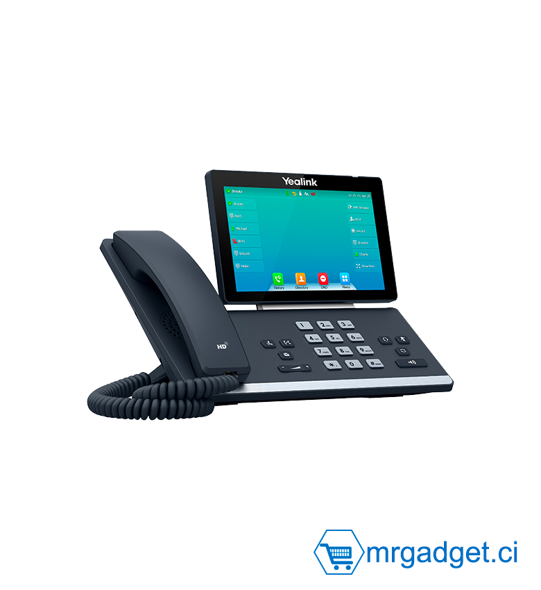 Yealink T57W -Téléphone IP, téléphone professionnel , 16 comptes VoIP. Écran tactile couleur réglable de 7 pouces. USB 2.0, Wi-Fi 802.11ac, Gigabit Ethernet double port, PoE 802.3af, adaptateur secteur non inclus (SIP-T57W)