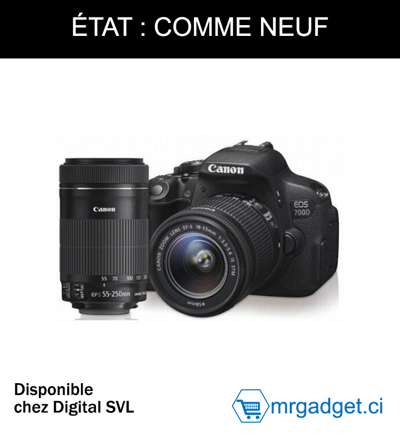 CANON EOS 700D+ OBJECTIF EF-S 18-55mm f/3.5-5.6 IS II  État : comme neuf