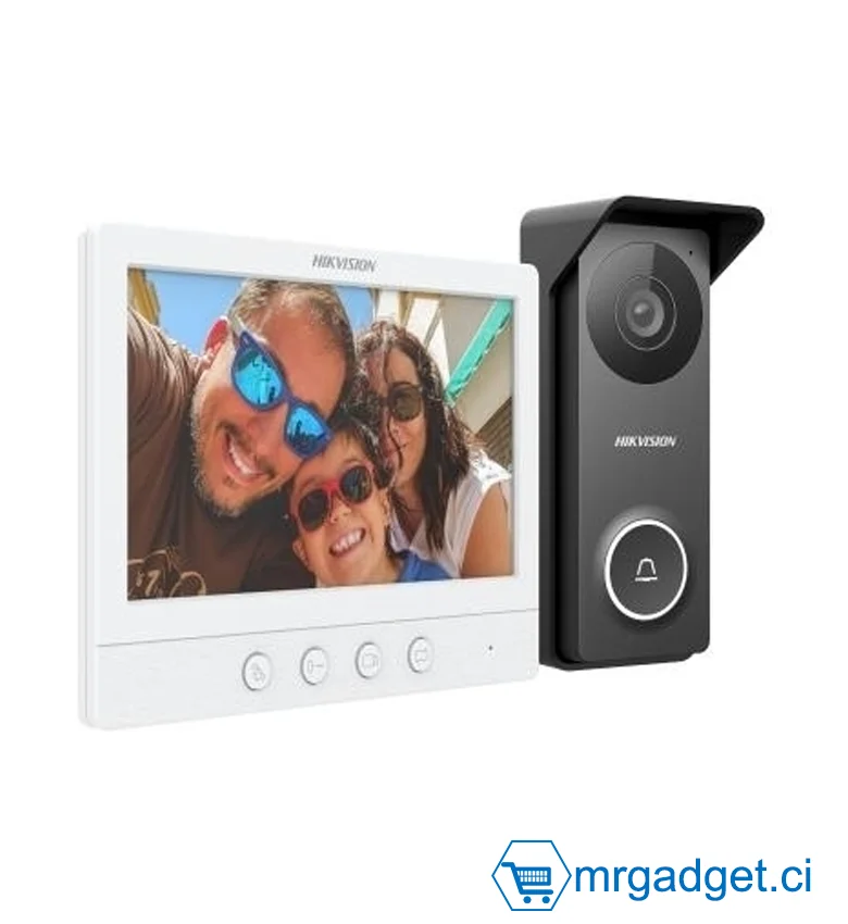 HIKVISION DS-KIS213-Interphone vidéo Qualité vidéo HD TVI Écran LCD de 7 pouces Plug & Play Résistant à l'eau et à la poussière (IP65)