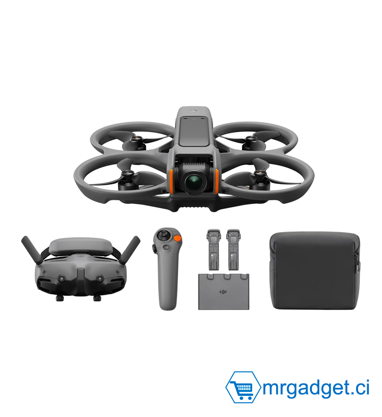 DJI Bundle Fly More Avata 2 (Trois Batteries), Drone FPV avec Caméra 4K, Acrobaties en Une Touche, Protection d’hélice intégrée, Drone Caméra avec Goggles 2 et RC Motion 2