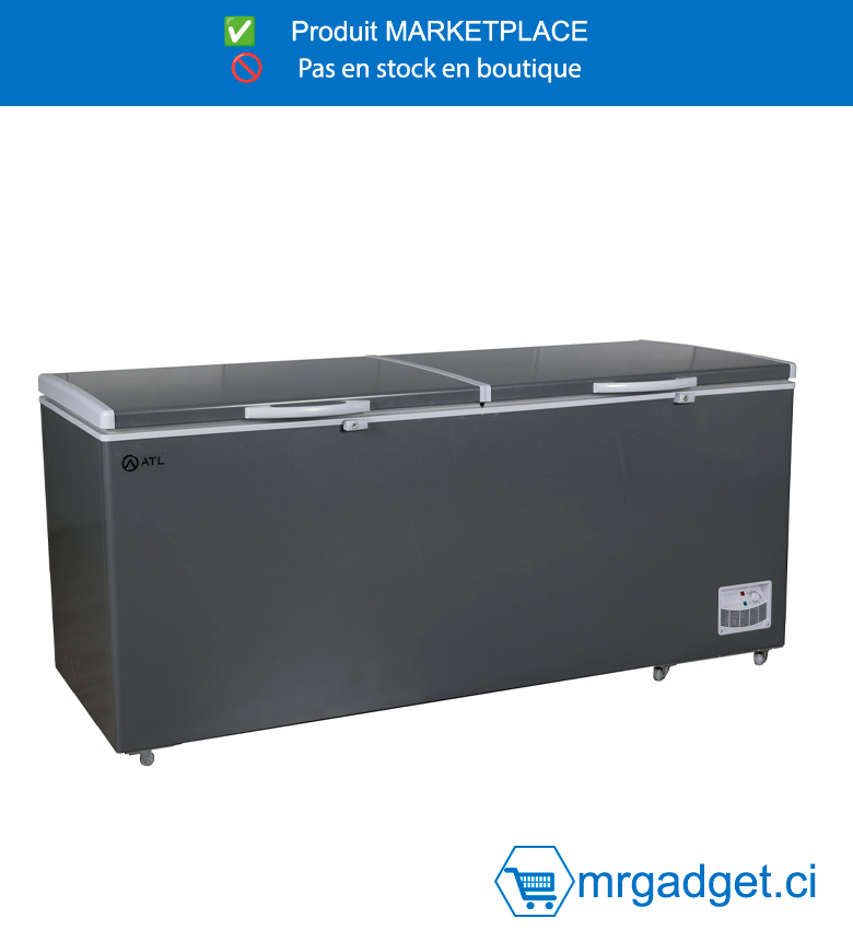 Congélateur Horizontal ATL - 757l - 02 Portes - Serrure - 02 Paniers - Inox&Silver - CFATL-820