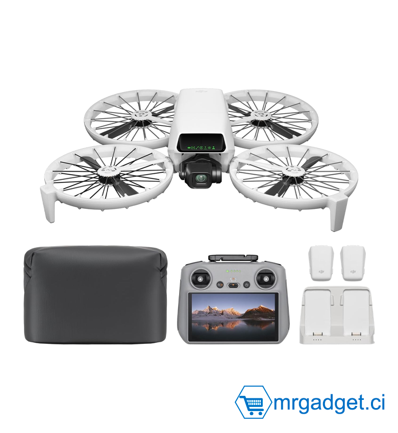 Bundle Fly More DJI Flip (radiocommande RC 2 avec écran), Drone Caméra 4K UHD pour Adultes, Décollage palmaire, Retour Automatique, Vol Intelligent, Trois Batteries pour Un Temps de vol de 93 Min