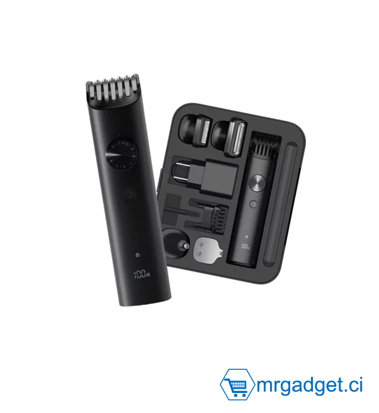 Tondeuse Multifonction Xiaomi Grooming Kit Pro - Kit de Rasage 5-en-1 Homme - Autonomie 90 min - Charge Rapide USB-C - Étanche IPX7 - 40 Réglages de Hauteur - Pour Barbe, Cheveux et Corps - Design Premium Noir - Tondeuse Précision & Nez