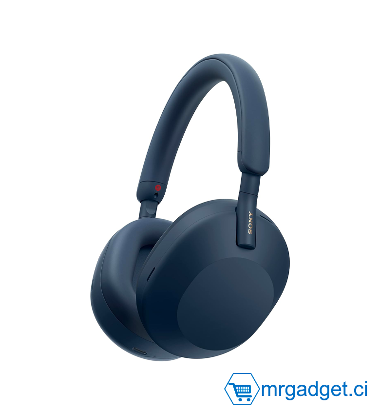 Sony WH-1000XM5 - Casque Bluetooth sans Fil à réduction de Bruit - 30 Heures d'autonomie - Optimisé pour Alexa et Google Assistant - avec Micro intégré pour Les appels téléphoniques - Bleu