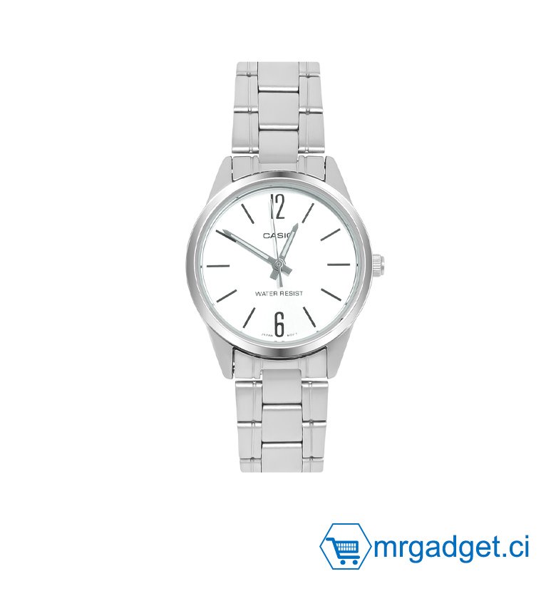 MONTRE-BRACELET FEMME CASIO COLLECTION LTP-V005D-7BUDF – BRACELET GRIS EN ACIER INOXYDABLE – RÉSISTANTE À L’EAU  #CF17