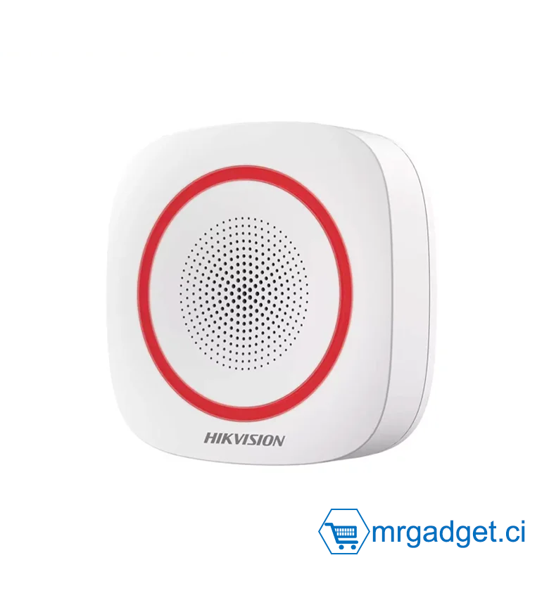 Hikvision DS-PS1-I-WE - sirène intérieure 868 Mhz sans fil rouge 110 décibels pour alarme Hikvision AX PRO