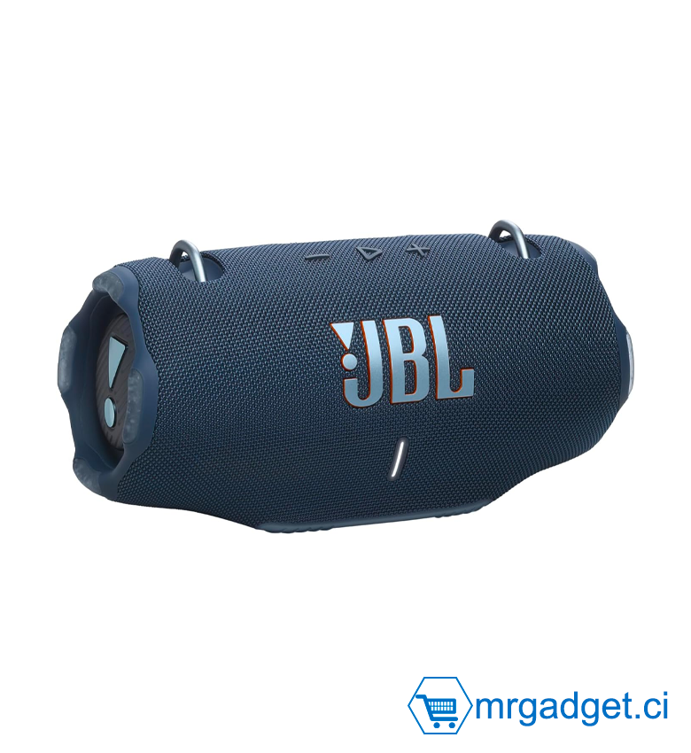 JBL Xtreme 4, Enceinte portable Bluetooth avec son JBL Pro, jusqu'à 24h d'autonomie, Recharge rapide, Étanche indice IP67, bandoulière incluse, en bleu