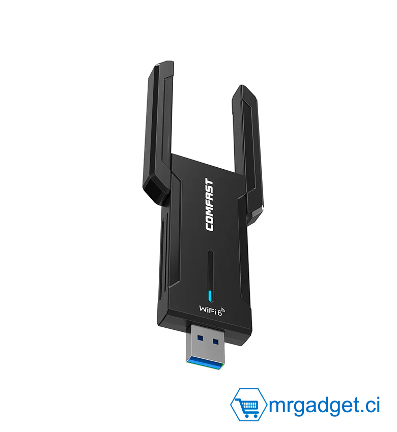 comfast CF-972AX AX5400 Gigabit Wifi 6 - clé Wifi connecteur USB 1300 Mbps Dual Band 2.4Ghz & 5GHz