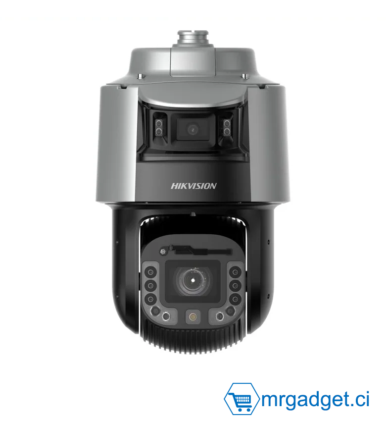 Hikvision DS-2SF8C442MXS-DLW(14F1)(O-STD)(P3) TandemVu Dôme de vitesse réseau coloré et IR 8 pouces 4 MP 42X Vue nocturne étendue avec une distance IR jusqu'à 300 m et PoE+