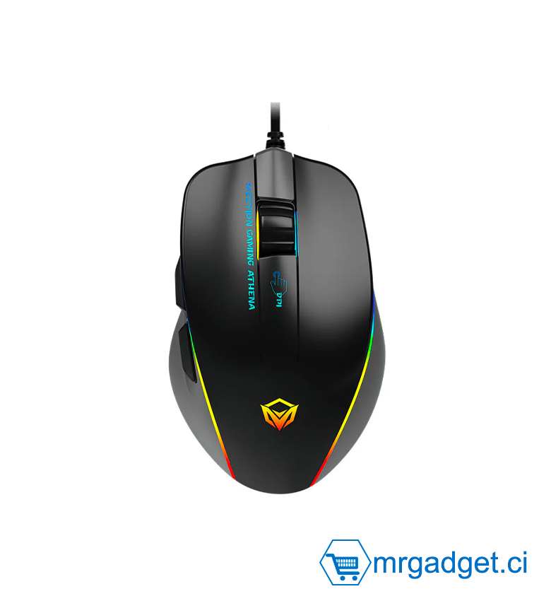 MEETION GM23 - Souris Gaming filaire - RVB Circulation Souris Gaming   rétro-éclairée - Noir