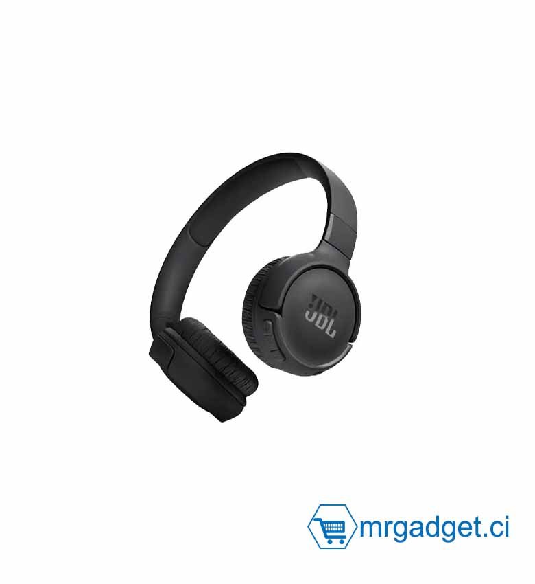 JBL Tune 520BT - Écouteurs supra-auriculaires sans fil, Autonomie de la batterie jusqu'à 57 heures et charge rapide, Conception légère, confortable et pliable, Appels mains libres avec Voice Aware (Noir) - VENTE FLASH