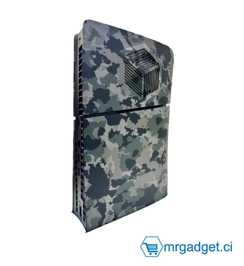 Coque PS5 Slim, plaques frontales PS5 Slim avec évent de refroidissement compatibles avec la console PlayStation 5 Slim Disc Edition, plaques de protection de remplacement séparées antichoc en ABS dur pour PS5 Slim (Camo)