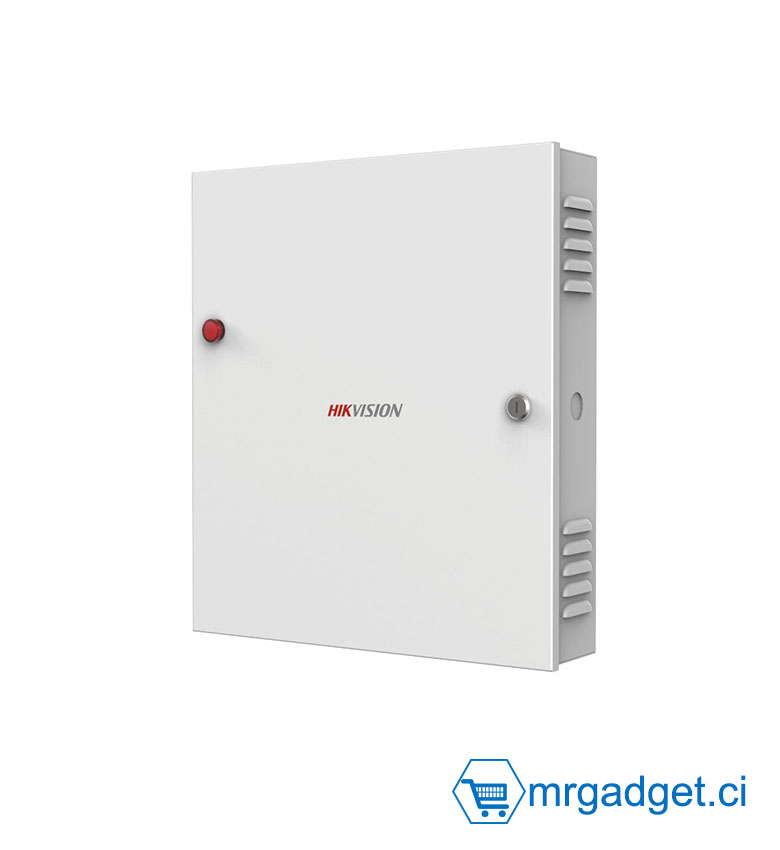 Hikvision DS-K2604-G - Contrôleur d'Accès Réseau IP 4 Portes - Coffret Métallique avec Alimentation - Supporte 8 Lecteurs (RS-485/Wiegand) - Capacité 100 000 Cartes - Idéal pour Centralisation de Sécurité d'Entreprise