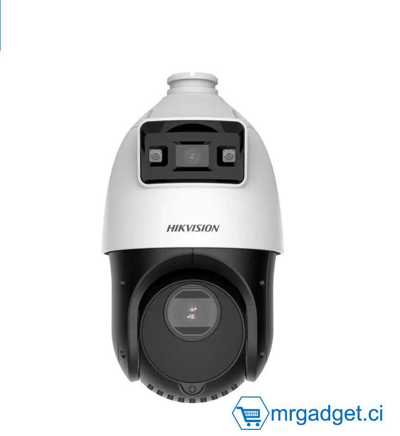 Hikvision DS-2SE4C415MWG-E(14F0)(O-STD) TandemVu 4MP 15× IR Acusense & ColorVu 4" PTZ, alimenté par DarkFighter, 2,8 mm (Bullet), 4,8 à 72 mm (PTZ), jusqu'à 100 m de distance IR et 30 m de lumière blanche, audio/alarme, 12 V CC et PoE+