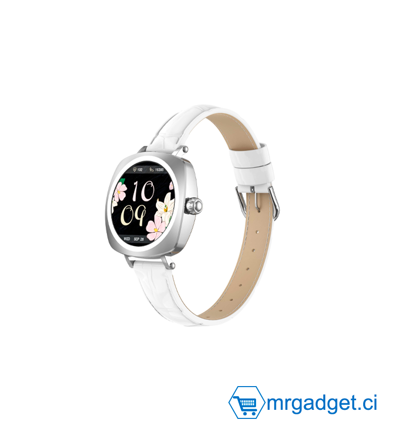 Montre connectée LDNIO SW03 Femme : Design sport avec écran AMOLED 1.19" haute résolution. Étanche, Bluetooth, étanche, Bluetooth, podomètre et suivi cardiaque - Gris