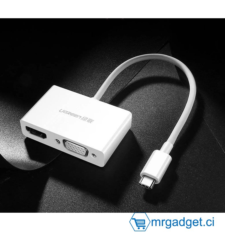 Convertisseur USB-C vers  HDMI/VGA  - Blanc  