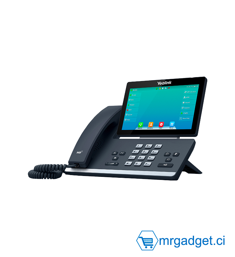 Yealink T57W -Téléphone IP, téléphone professionnel , 16 comptes VoIP. Écran tactile couleur réglable de 7 pouces. USB 2.0, Wi-Fi 802.11ac, Gigabit Ethernet double port, PoE 802.3af, adaptateur secteur non inclus (SIP-T57W)