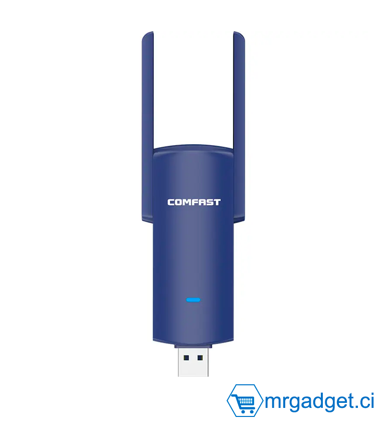 Comfast CF-927bf - Clé USB Wi-Fi sans fil bibande 1300 Mbit/s 2,4 GHz 5,8 GHz Adaptateur Bluetooth Bt4.2 avec antenne externe