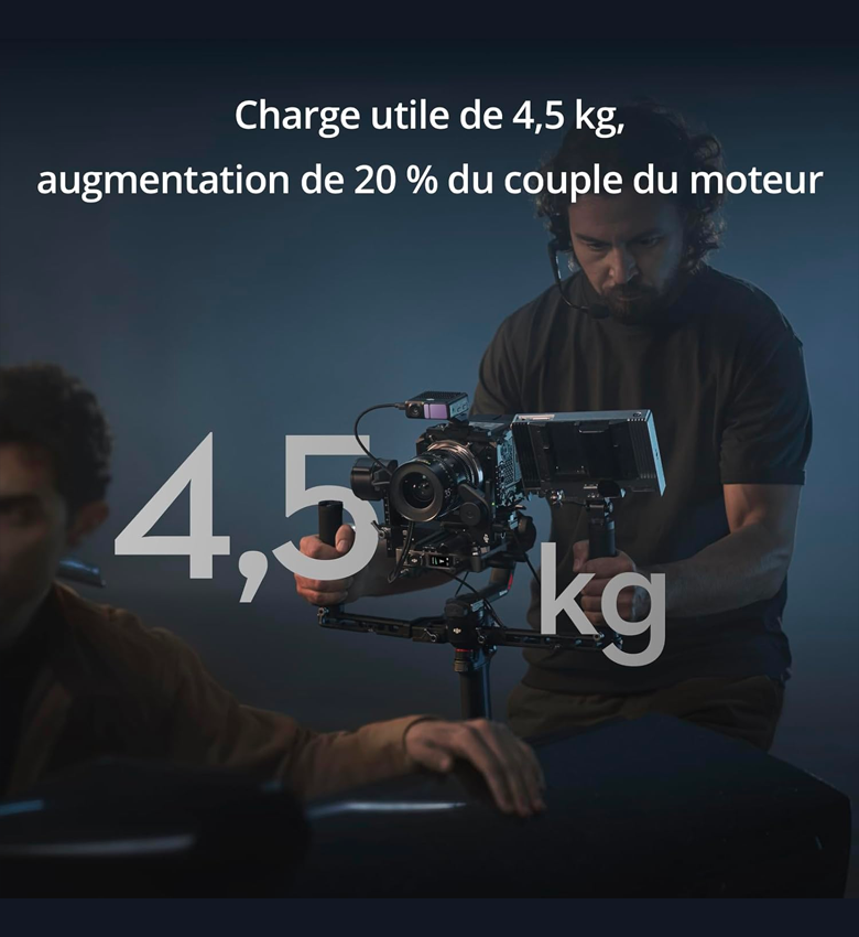 DJI RS 4 Pro Combo, Bundle, DJI Ronin, Stabilisateur Nacelle 3 Axes pour Caméras DSLR et Ciné Canon/Sony/Panasonic/Nikon/Fujifilm, Prise de Vue Verticale, Charge Utile de 4,5 kg, Émetteur d’Images, Moteur Focus Pro