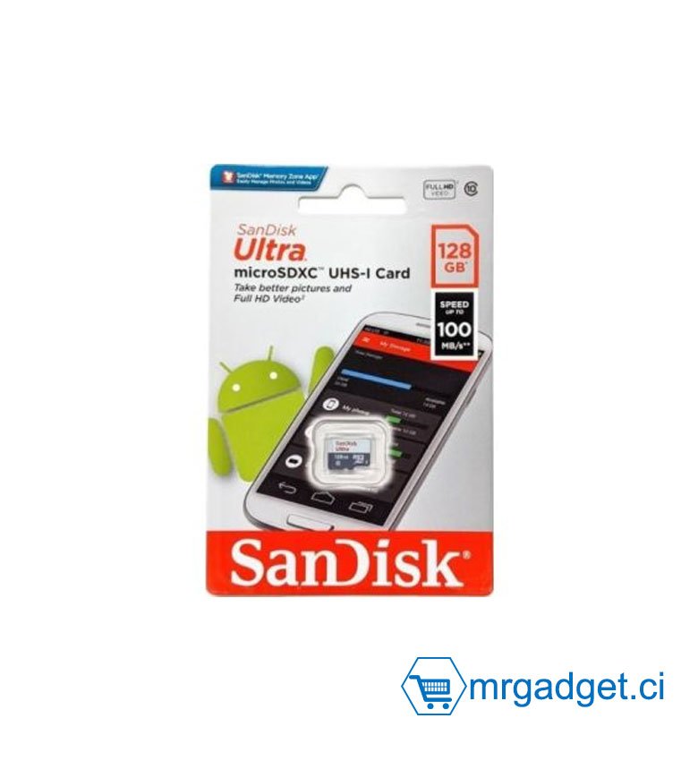 SANDISK - Carte mémoire - 128 Go Carte micro