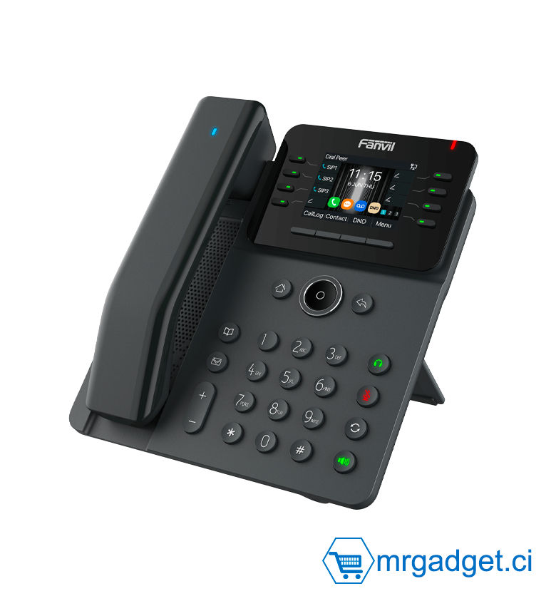 FANVIL V62 Pro - Téléphone IP POE - interphone pour maison et bâtiment - touche pour ouverture de porte  -  6 touches DSS programmables - Bluetooth et Wifi via Dongle - Audioconférence à 6 participants